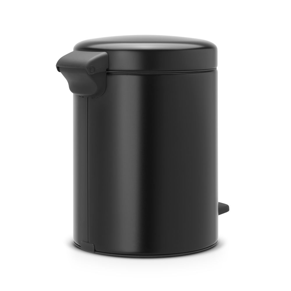 Papelera cubo basura 20L pedal negro mate cierre lento